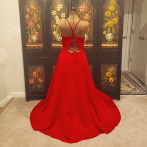 Elegant Red Evening Gown By Blondie Nites